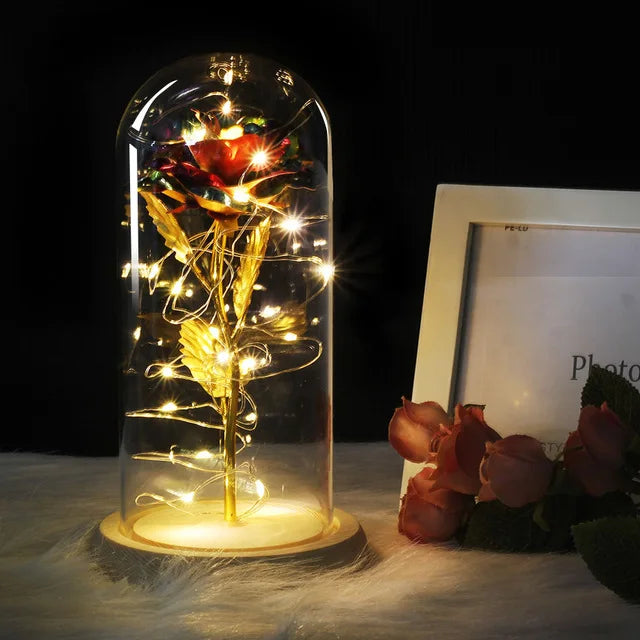 Floréra – Eternal Rose in Glass Dome with LED Light