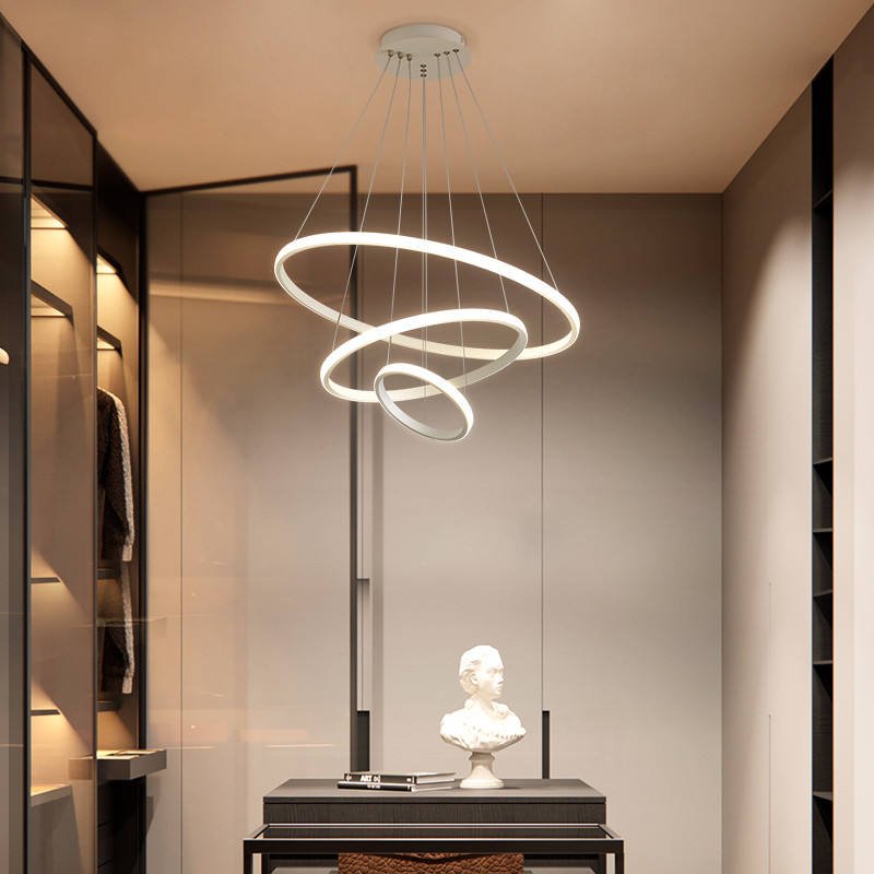 Decoria - ArishaLight Modern Triple Ring Led Chandelier Dining Room