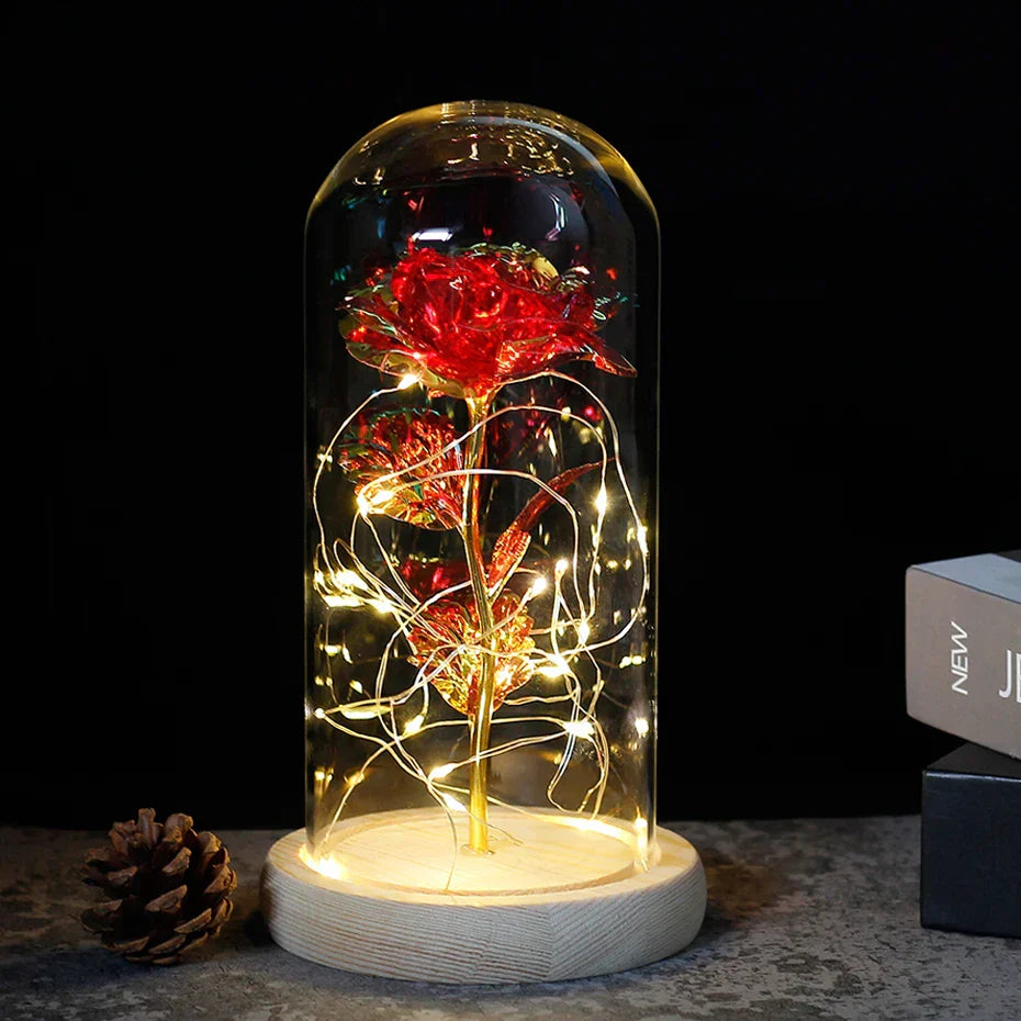 Floréra – Eternal Rose in Glass Dome with LED Light