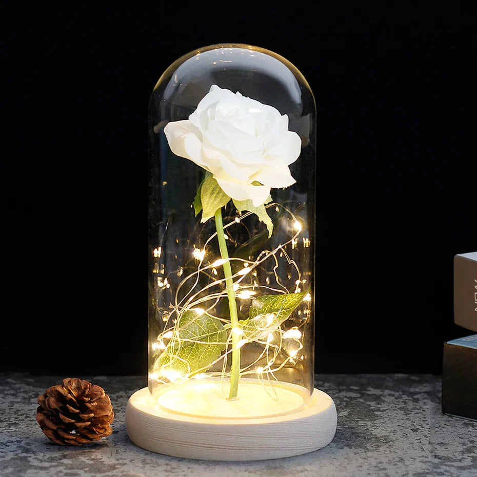 Floréra – Eternal Rose in Glass Dome with LED Light