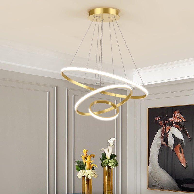 Decoria - ArishaLight Modern Triple Ring Led Chandelier Dining Room