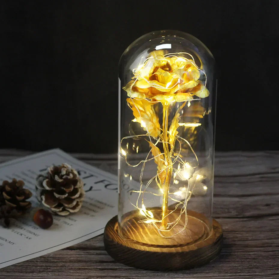 Floréra – Eternal Rose in Glass Dome with LED Light