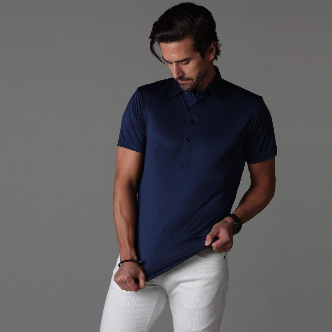 Albie - Stylish Men's Slim Fit Business Shirt in Navy Blue