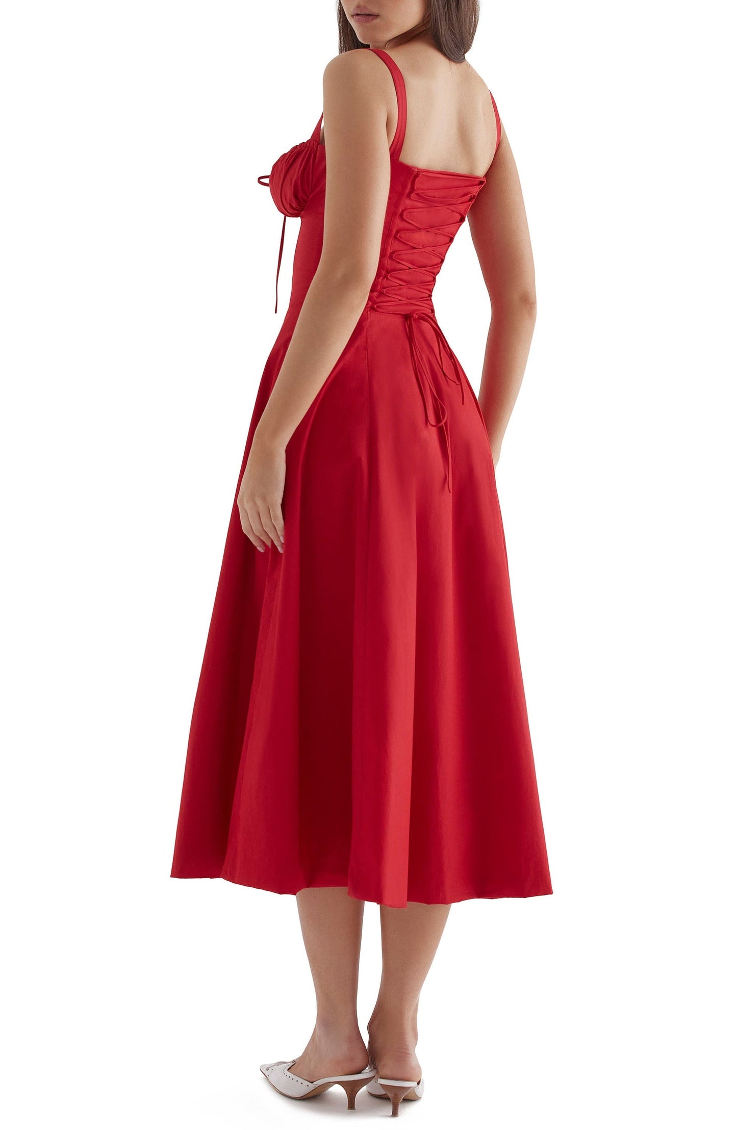 Nooria - Elegant Women's Floral Midi Dress with Flared Skirt