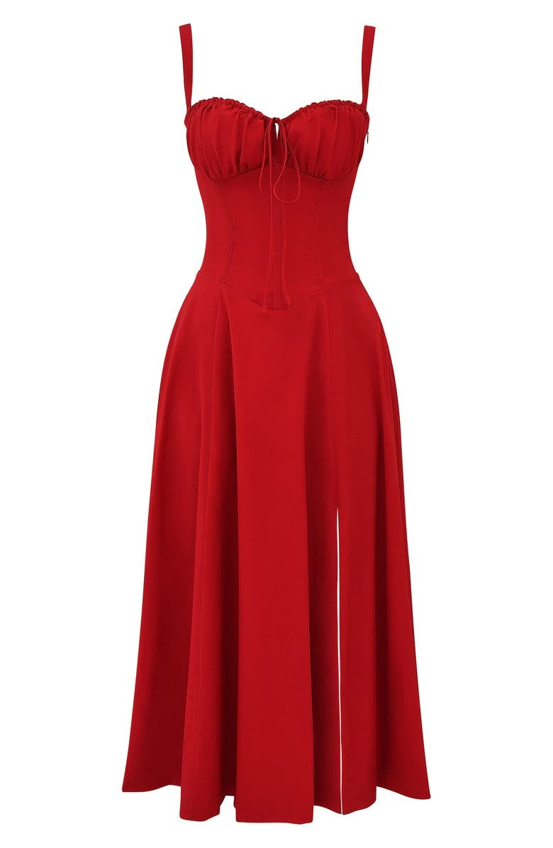 Nooria - Elegant Women's Floral Midi Dress with Flared Skirt