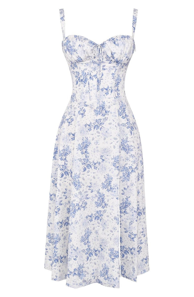 Nooria - Elegant Women's Floral Midi Dress with Flared Skirt