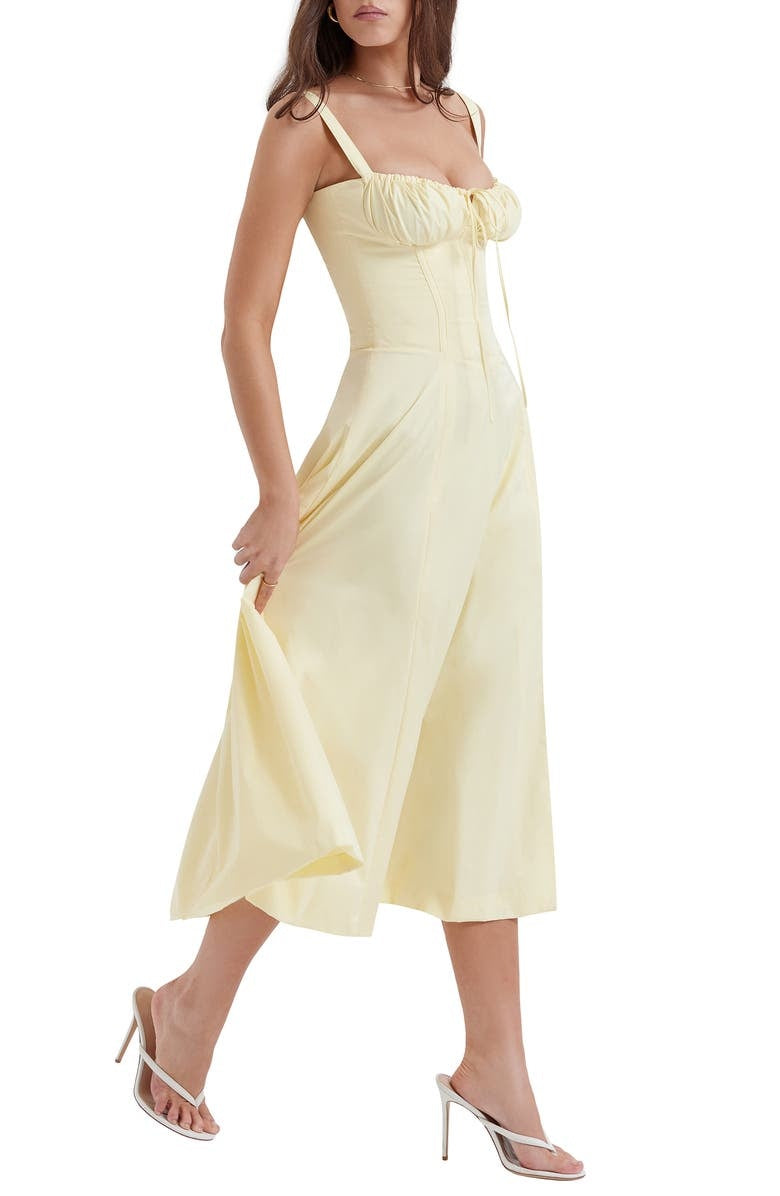 Nooria - Elegant Women's Floral Midi Dress with Flared Skirt