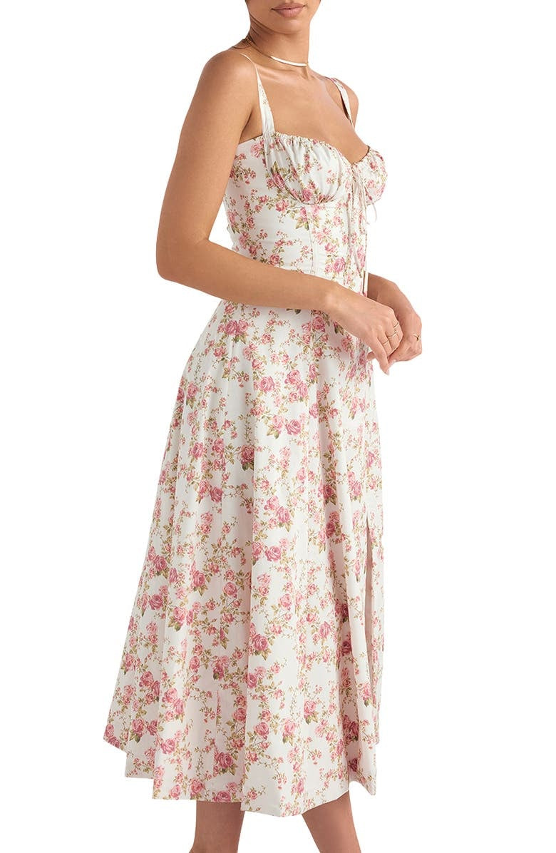 Nooria - Elegant Women's Floral Midi Dress with Flared Skirt