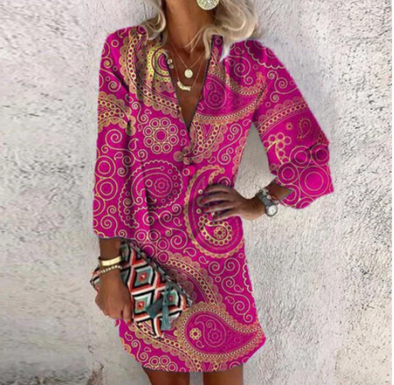 Nadine - Chic Mini Dress with Elegant Design and Vibrant Colors
