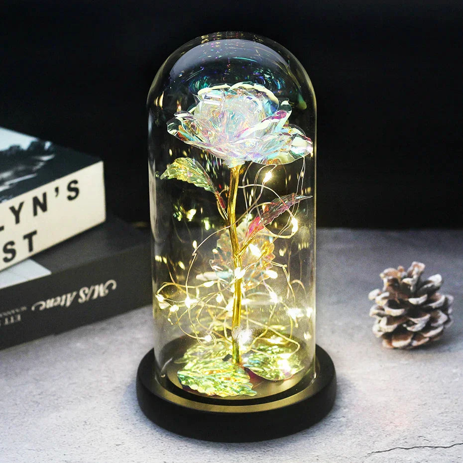 Floréra – Eternal Rose in Glass Dome with LED Light