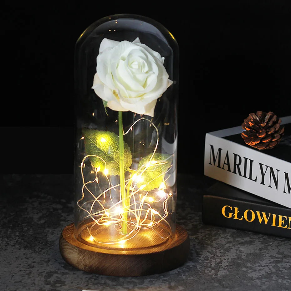 Floréra – Eternal Rose in Glass Dome with LED Light