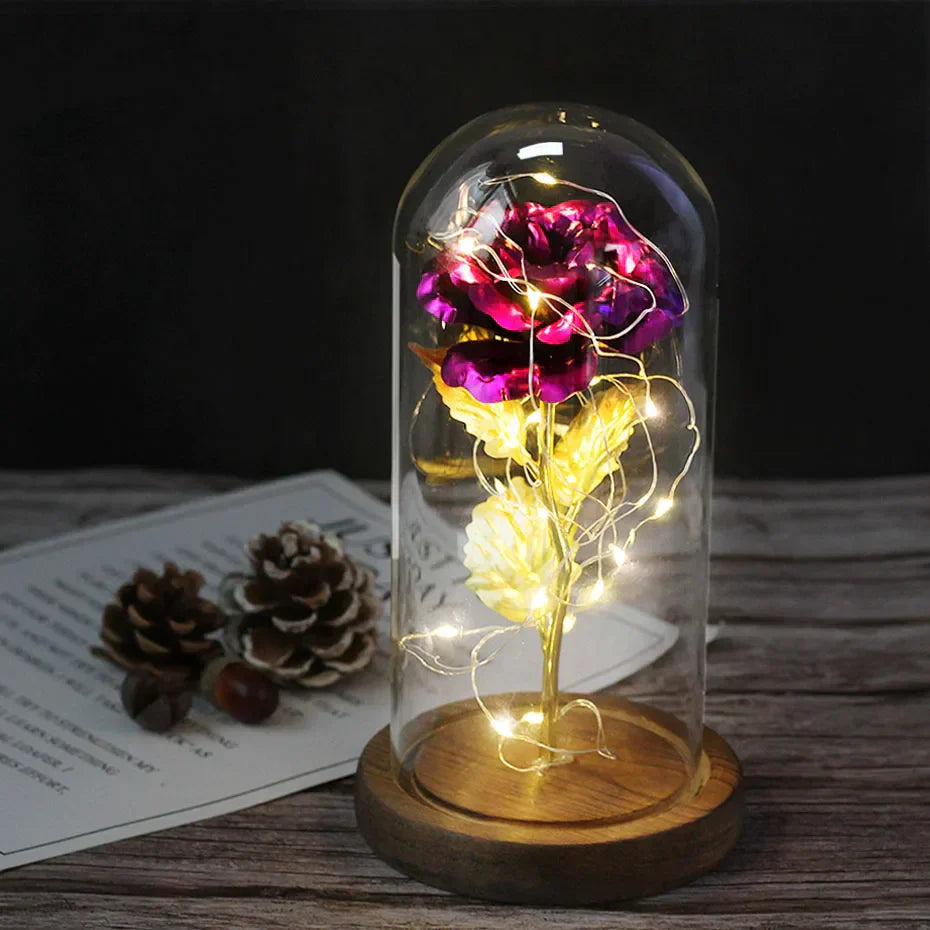 Floréra – Eternal Rose in Glass Dome with LED Light