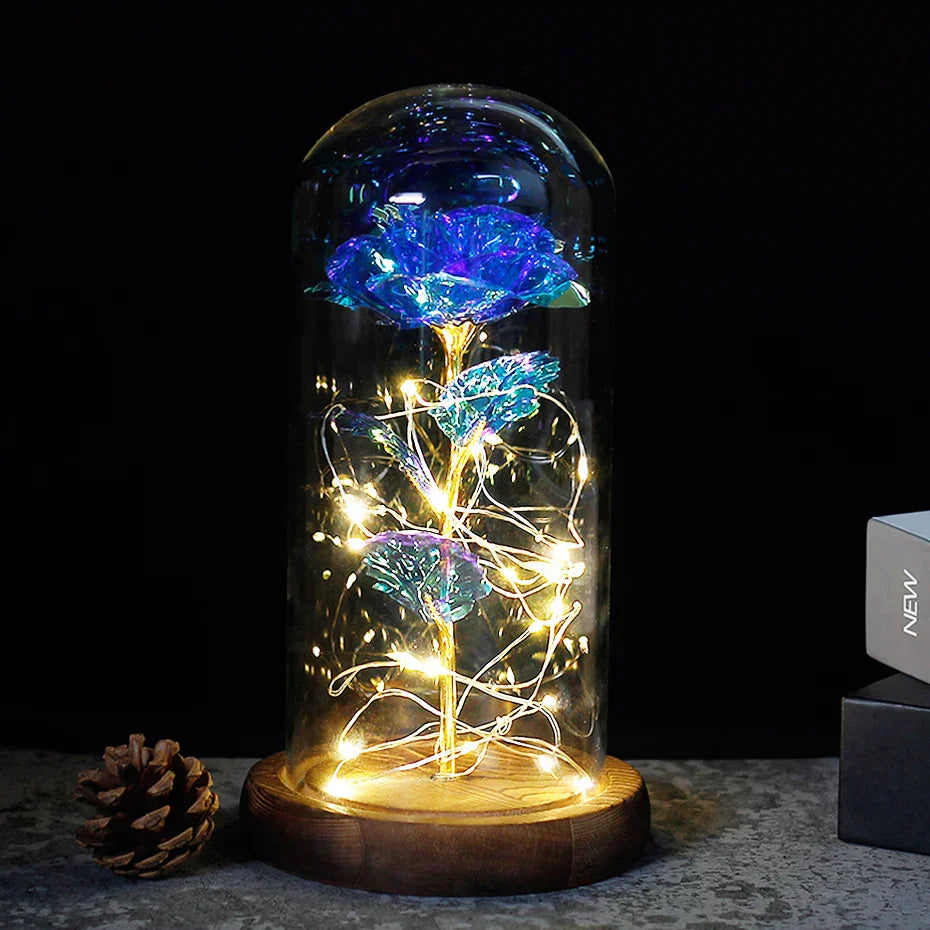Floréra – Eternal Rose in Glass Dome with LED Light