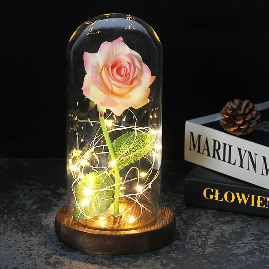 Floréra – Eternal Rose in Glass Dome with LED Light