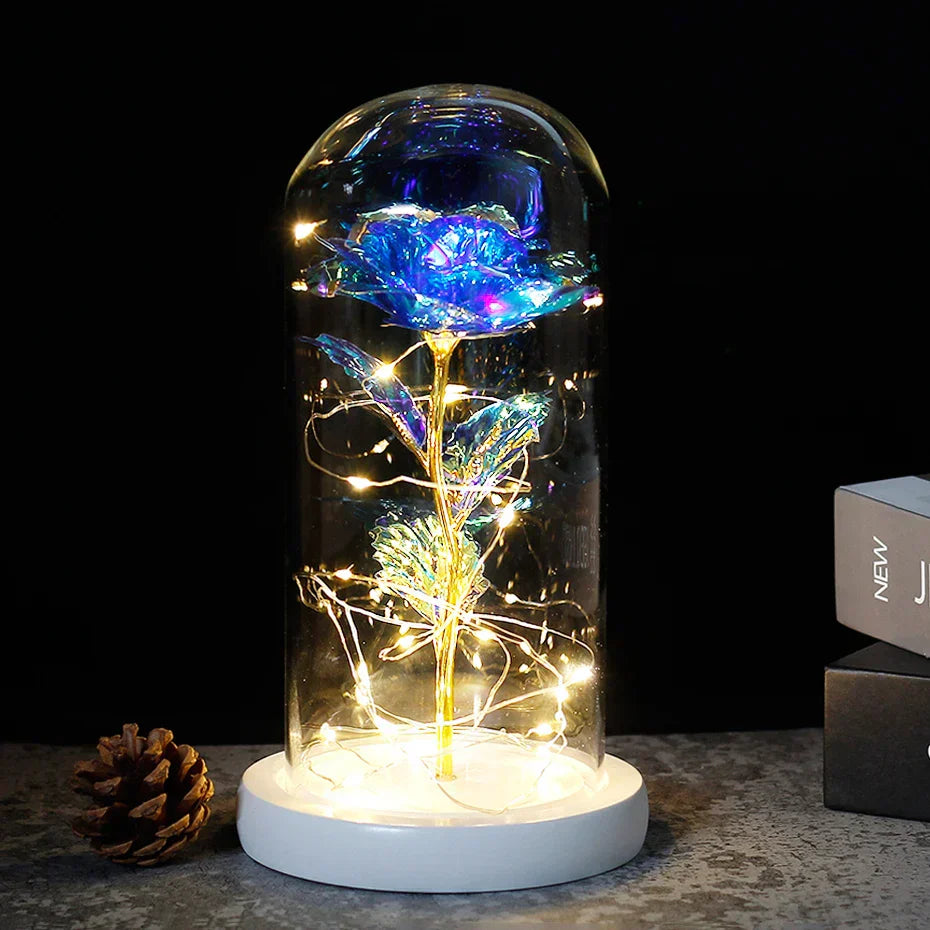 Floréra – Eternal Rose in Glass Dome with LED Light