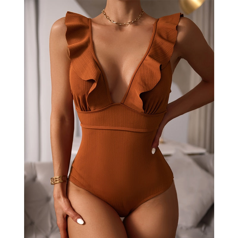 Ismena - Stylish and Sexy Boho Swimsuit with Ruffle Detail
