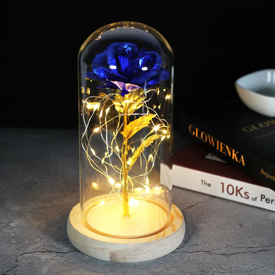 Floréra – Eternal Rose in Glass Dome with LED Light