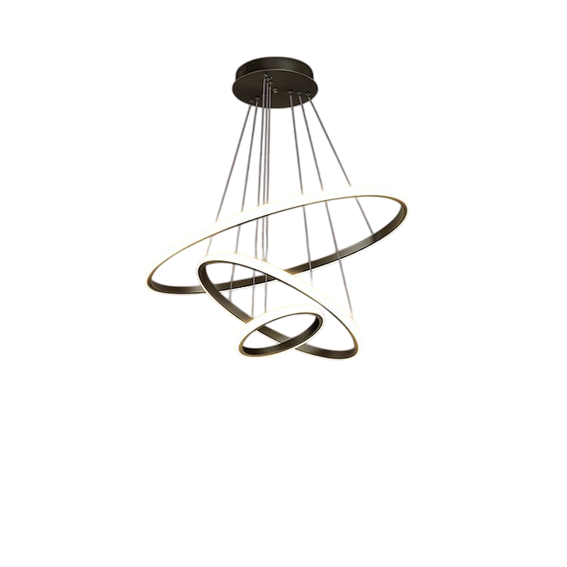 Decoria - ArishaLight Modern Triple Ring Led Chandelier Dining Room