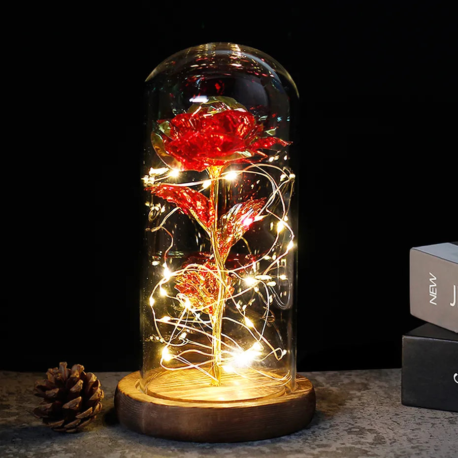 Floréra – Eternal Rose in Glass Dome with LED Light