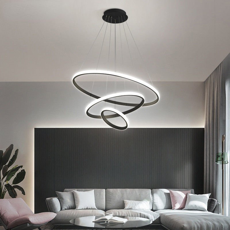 Decoria - ArishaLight Modern Triple Ring Led Chandelier Dining Room