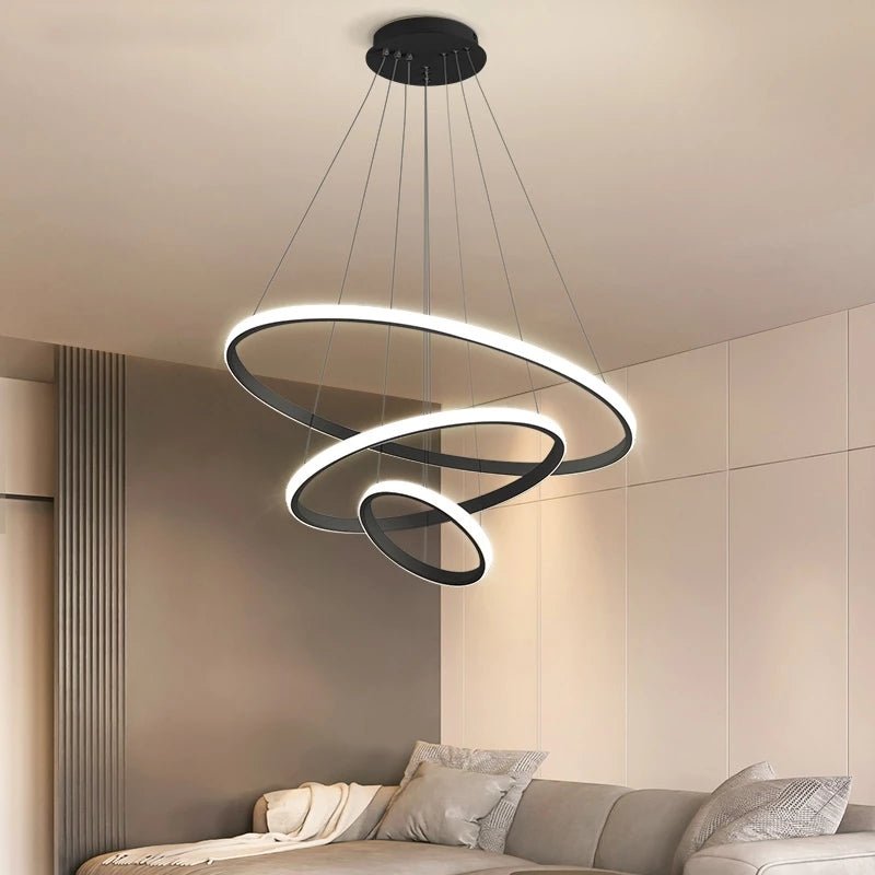 Decoria - ArishaLight Modern Triple Ring Led Chandelier Dining Room