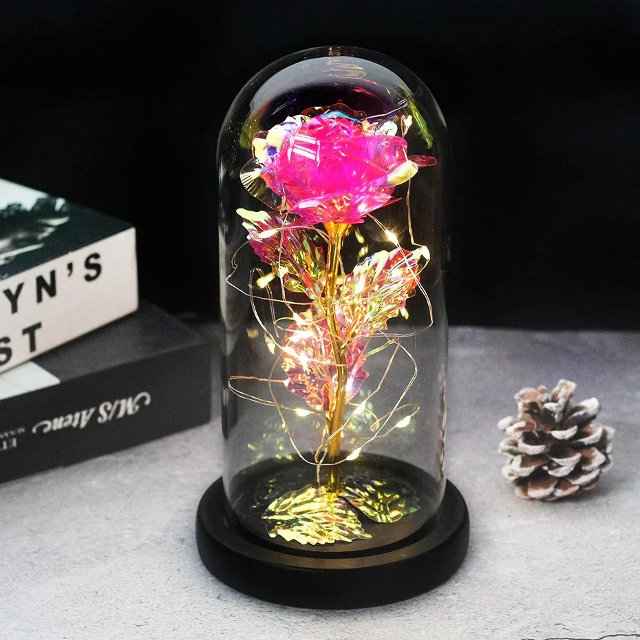 Floréra – Eternal Rose in Glass Dome with LED Light