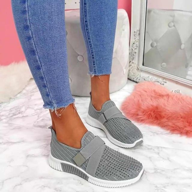 Anne - Stylish Women's Slip-On Sneakers with Velcro Closure