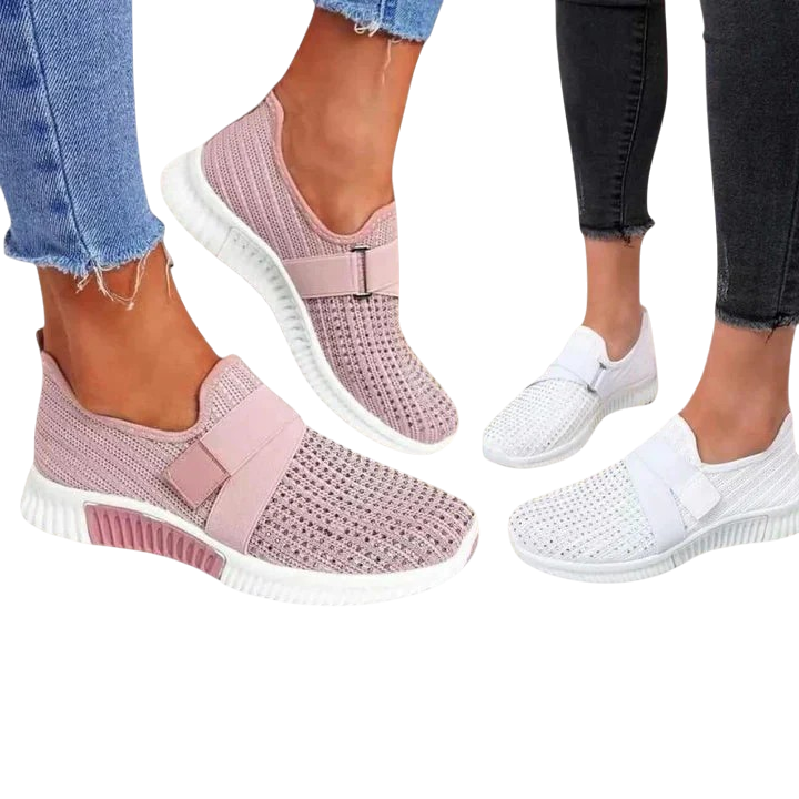 Anne - Stylish Women's Slip-On Sneakers with Velcro Closure