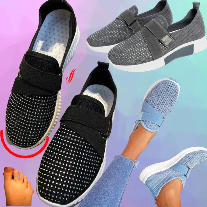 Anne - Stylish Women's Slip-On Sneakers with Velcro Closure