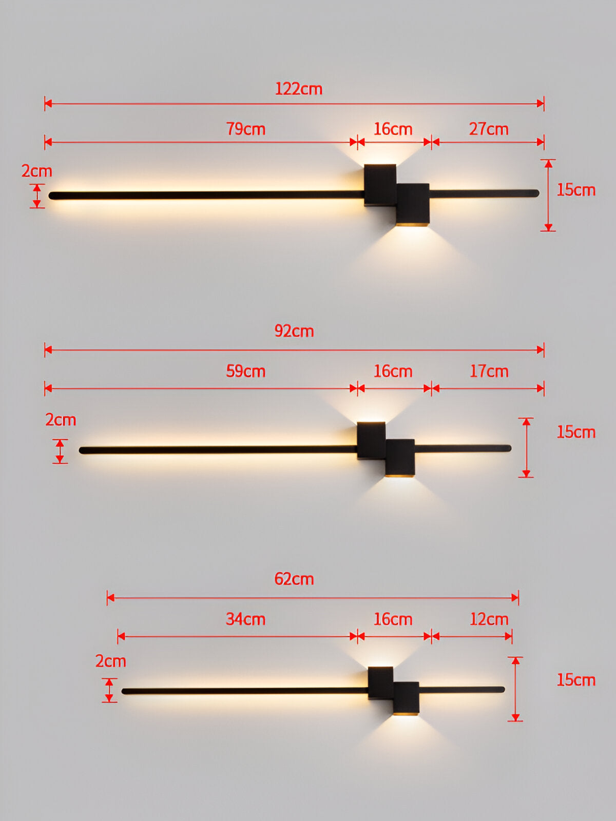 Arvion - The Line Minimalist Black Long LED Wall Light Fixture