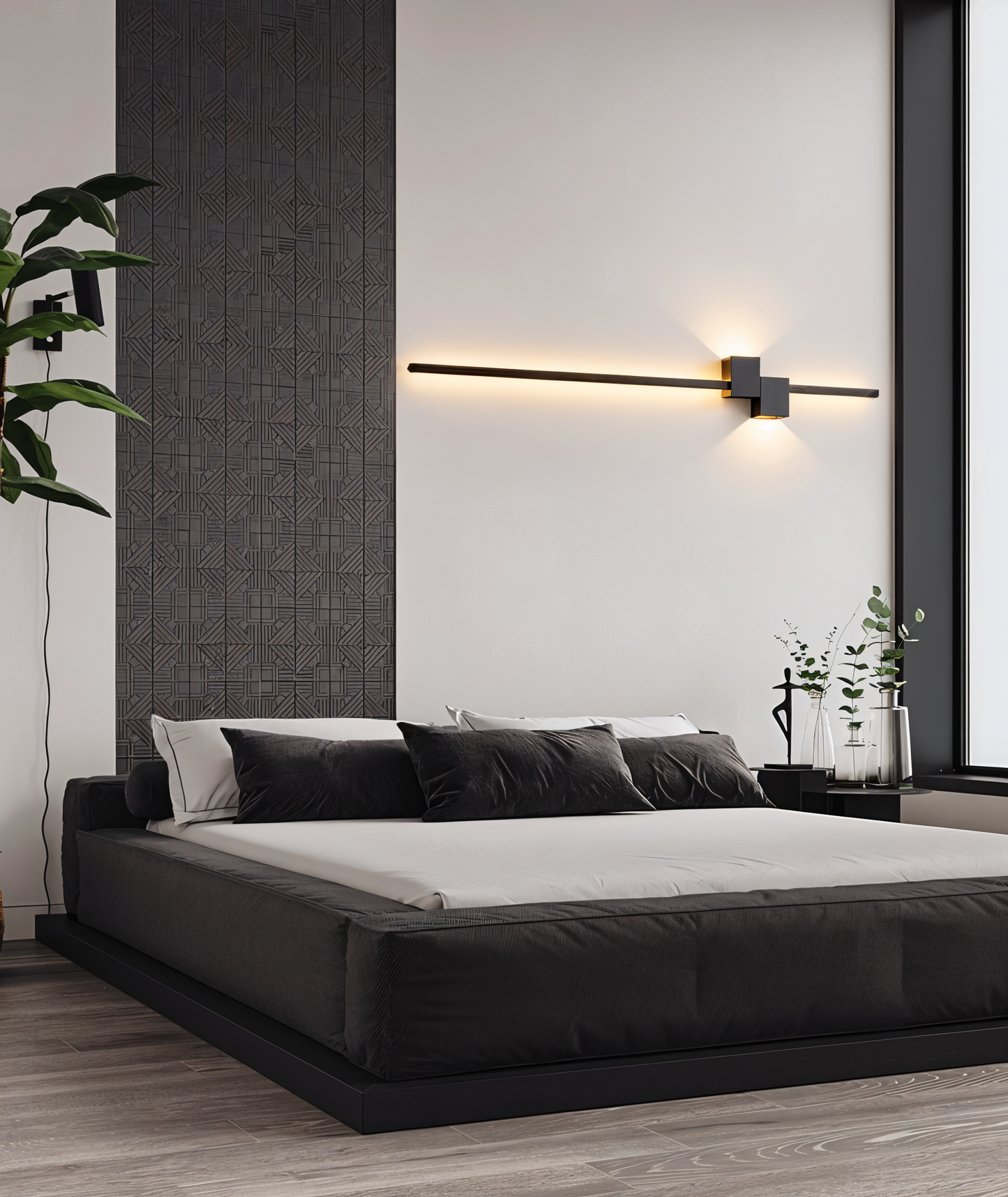 Arvion - The Line Minimalist Black Long LED Wall Light Fixture