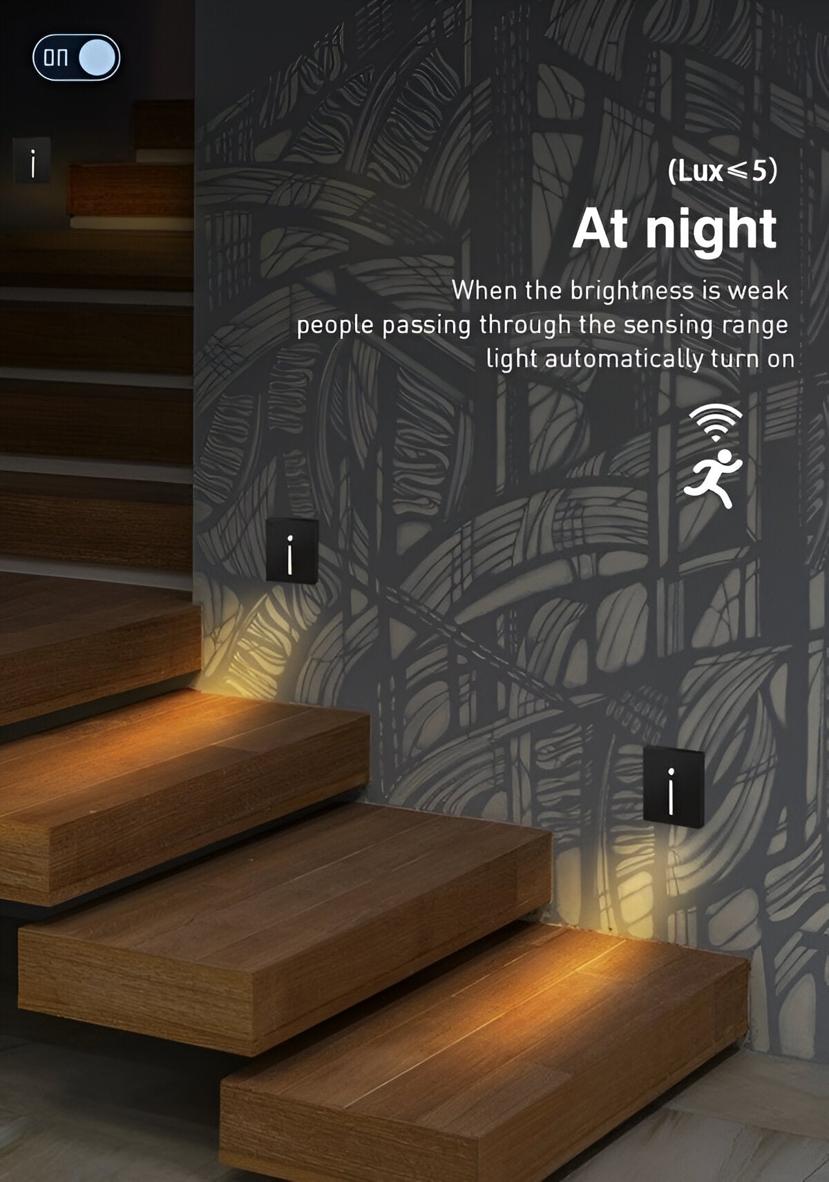 Enyra - LumiStep Motion Sensor Flush Mount Wall Light For Stairs