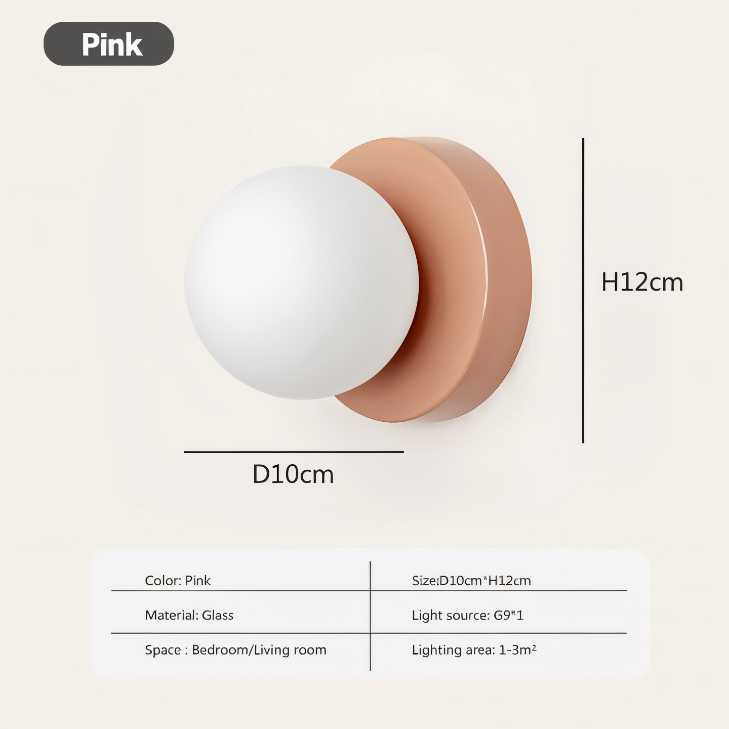 Soluxe - PearlPop White Glass Orb Wall Mounted Light LED Indoor