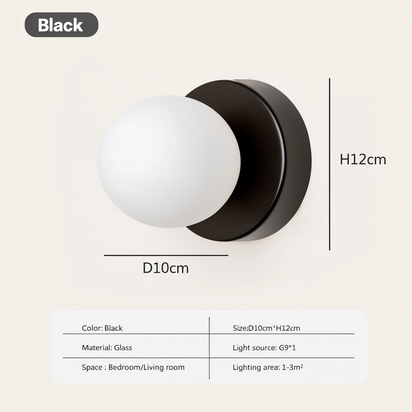 Soluxe - PearlPop White Glass Orb Wall Mounted Light LED Indoor