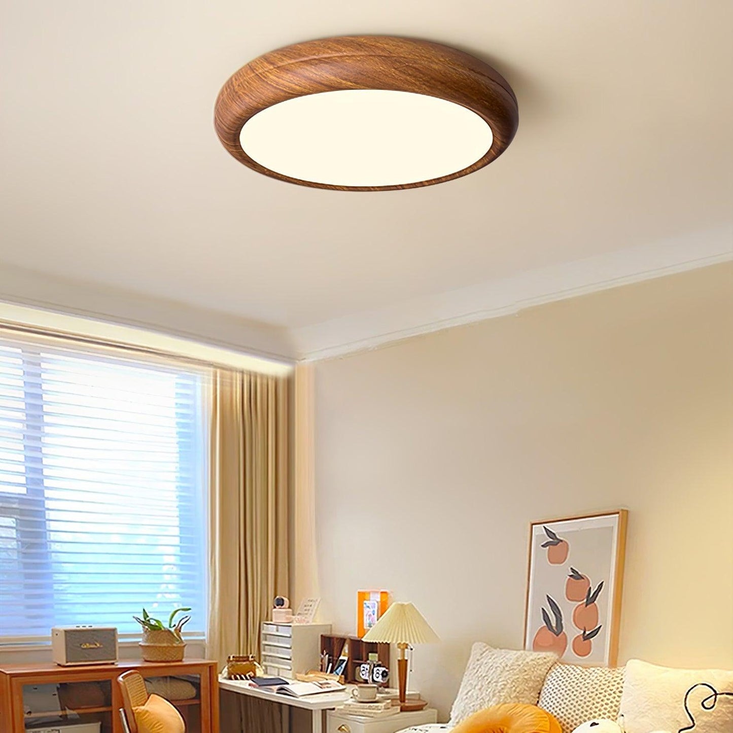 Florven - Giulio Scandinavian Wooden Ceiling Light With LED Lamp