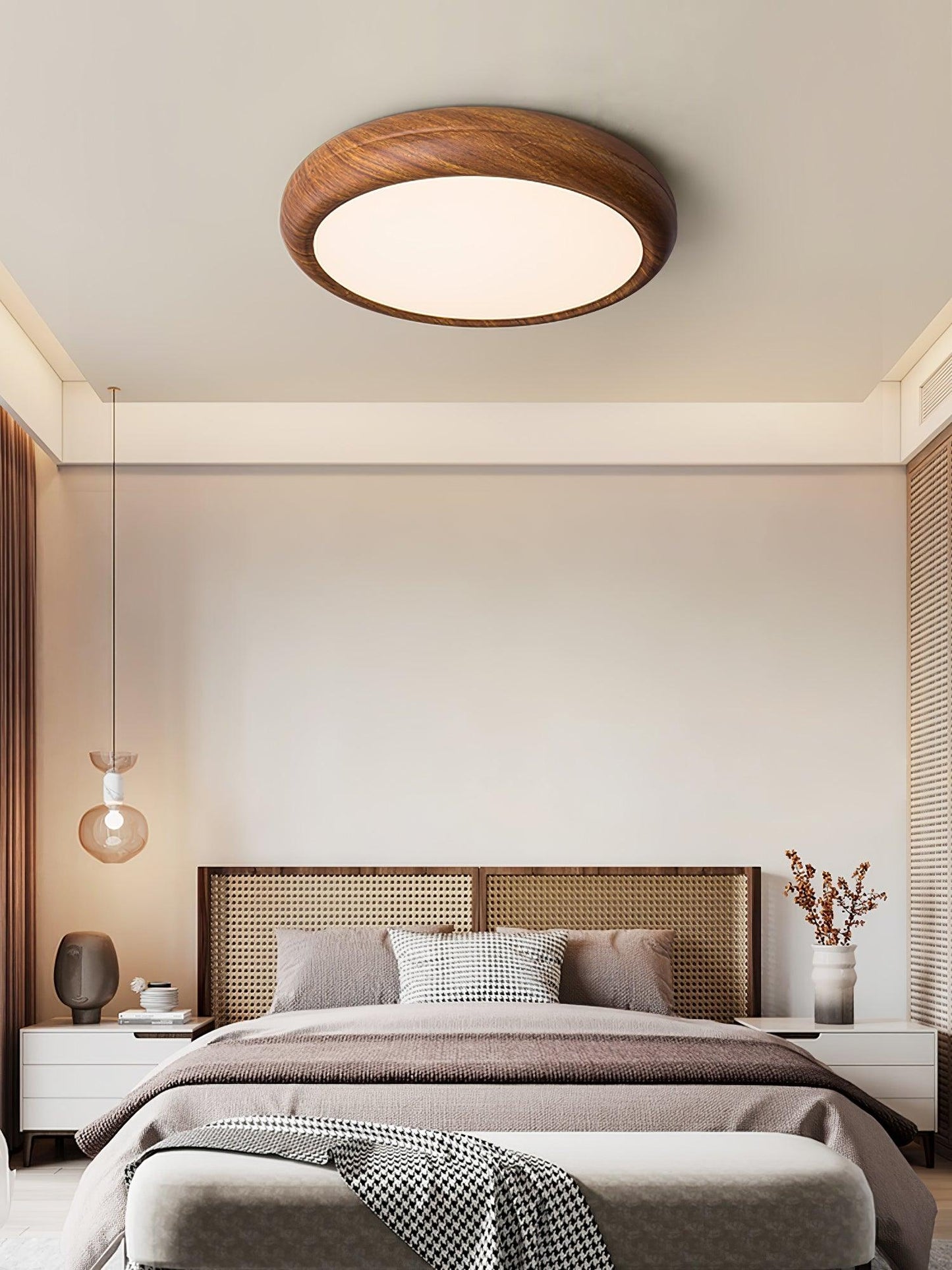 Florven - Giulio Scandinavian Wooden Ceiling Light With LED Lamp