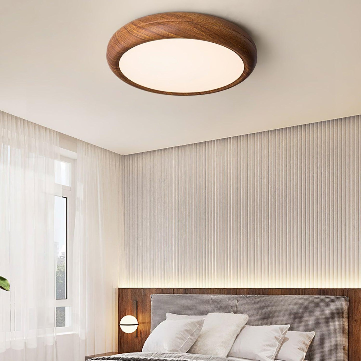 Florven - Giulio Scandinavian Wooden Ceiling Light With LED Lamp