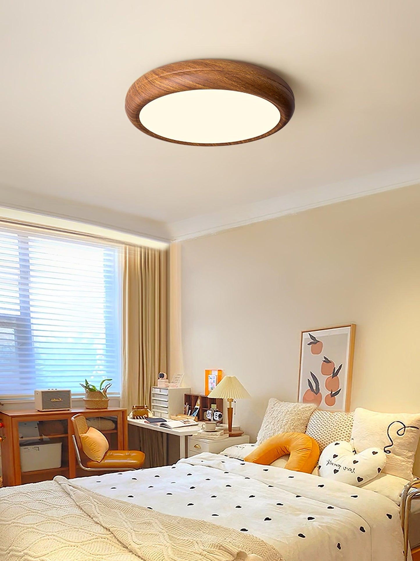 Florven - Giulio Scandinavian Wooden Ceiling Light With LED Lamp
