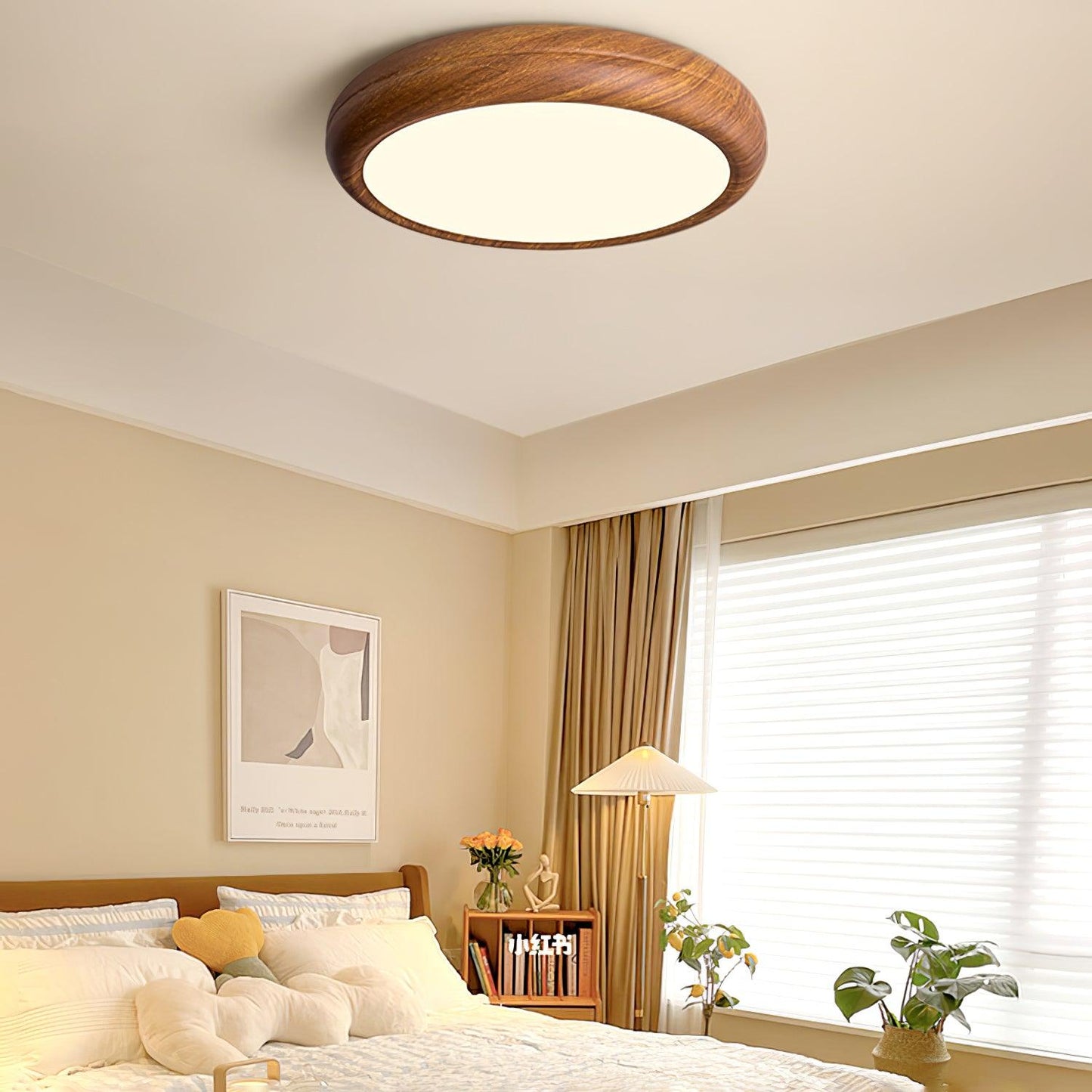 Florven - Giulio Scandinavian Wooden Ceiling Light With LED Lamp