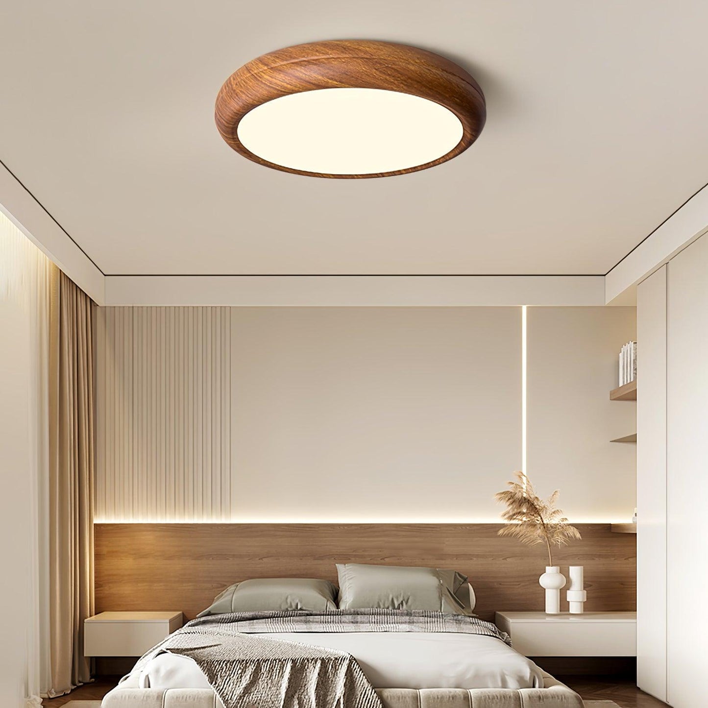 Florven - Giulio Scandinavian Wooden Ceiling Light With LED Lamp