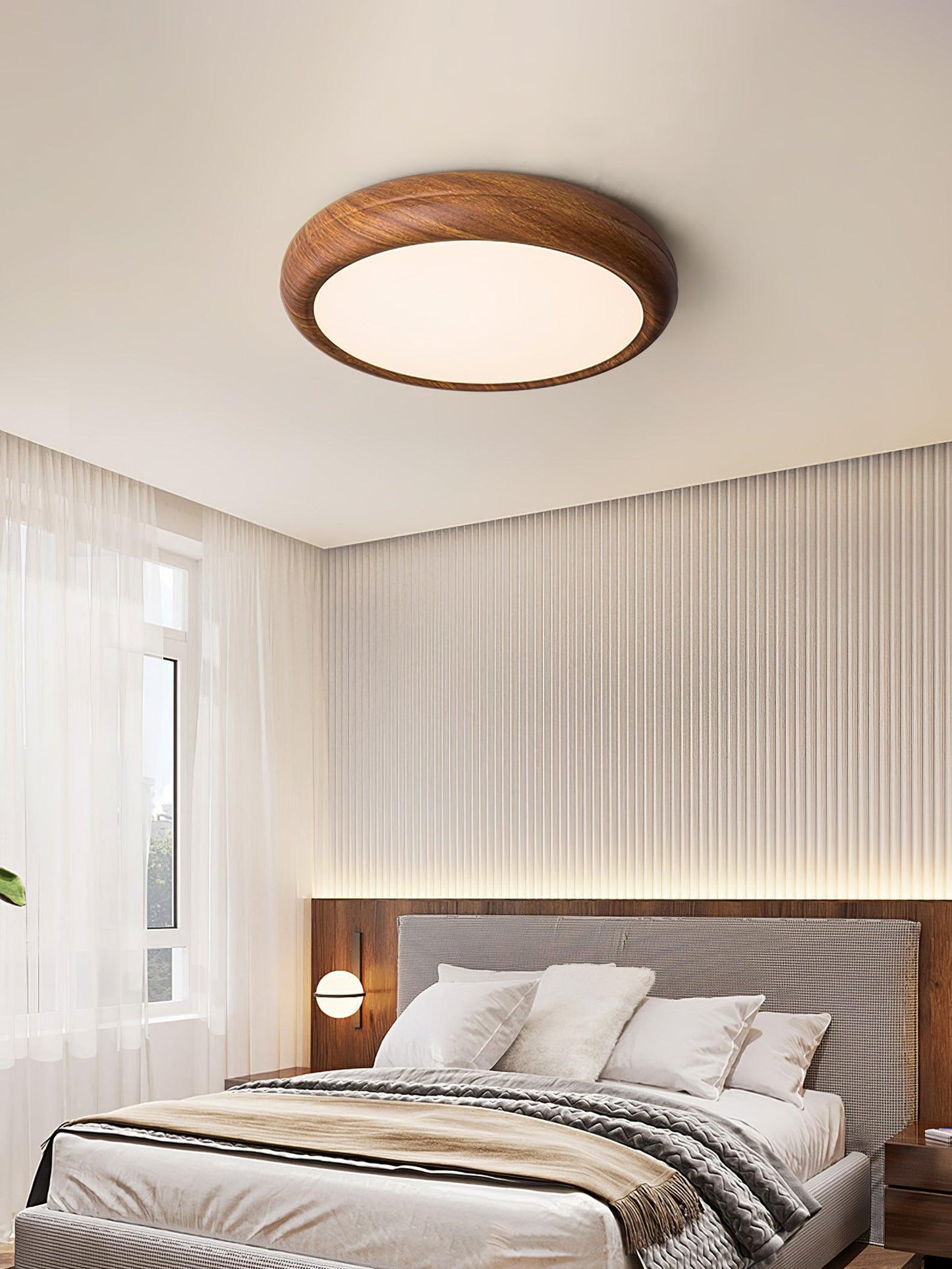 Florven - Giulio Scandinavian Wooden Ceiling Light With LED Lamp