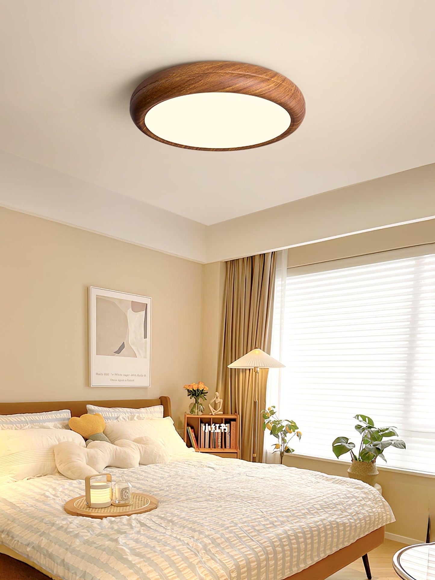 Florven - Giulio Scandinavian Wooden Ceiling Light With LED Lamp