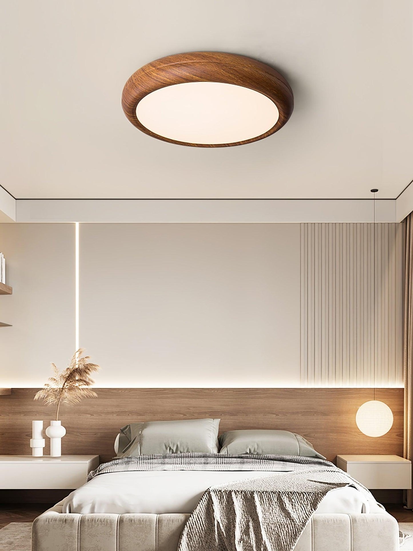 Florven - Giulio Scandinavian Wooden Ceiling Light With LED Lamp