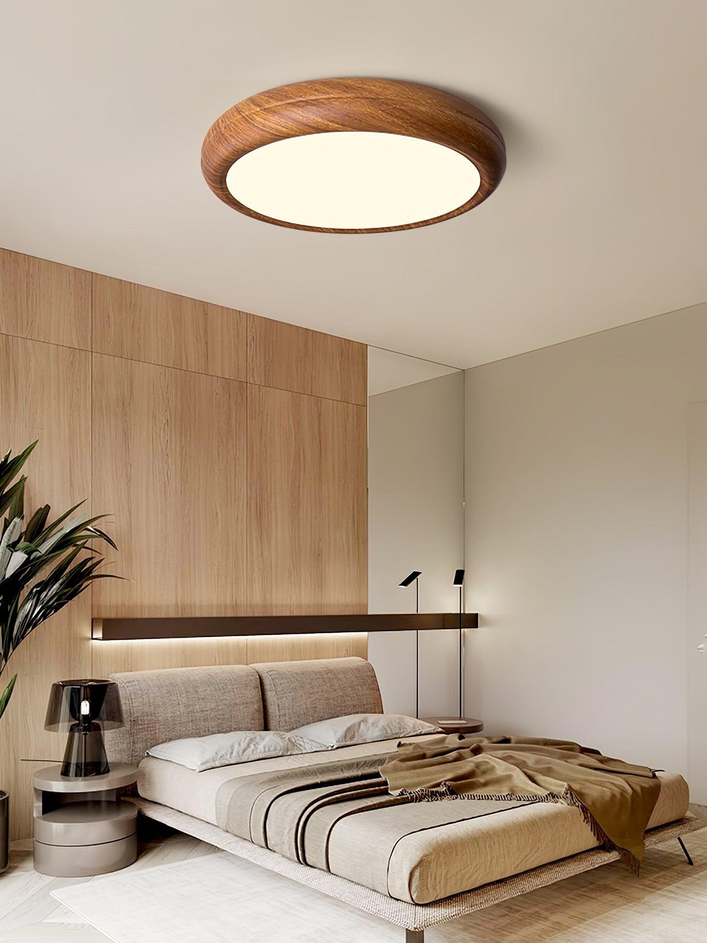 Florven - Giulio Scandinavian Wooden Ceiling Light With LED Lamp