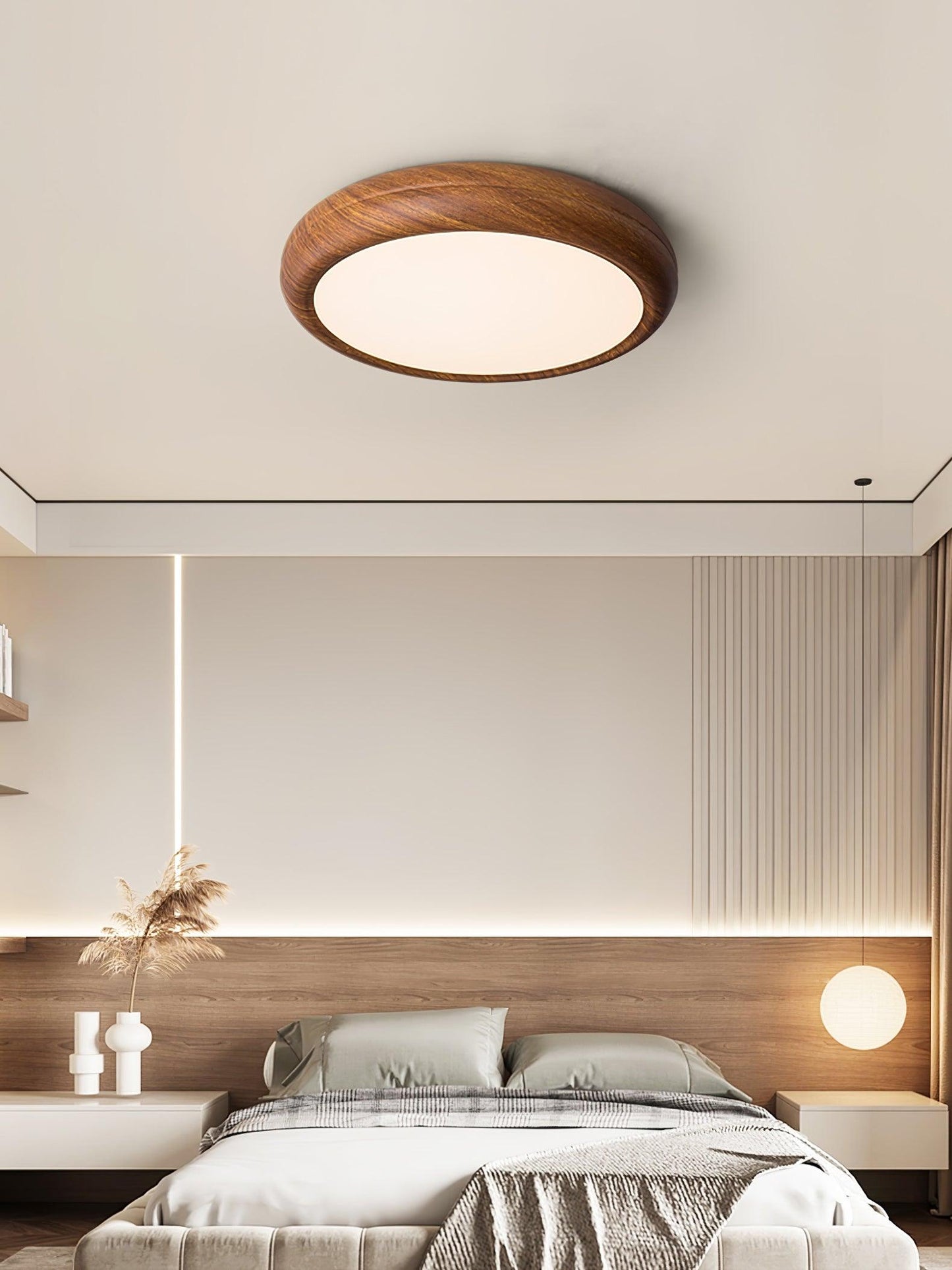 Florven - Giulio Scandinavian Wooden Ceiling Light With LED Lamp