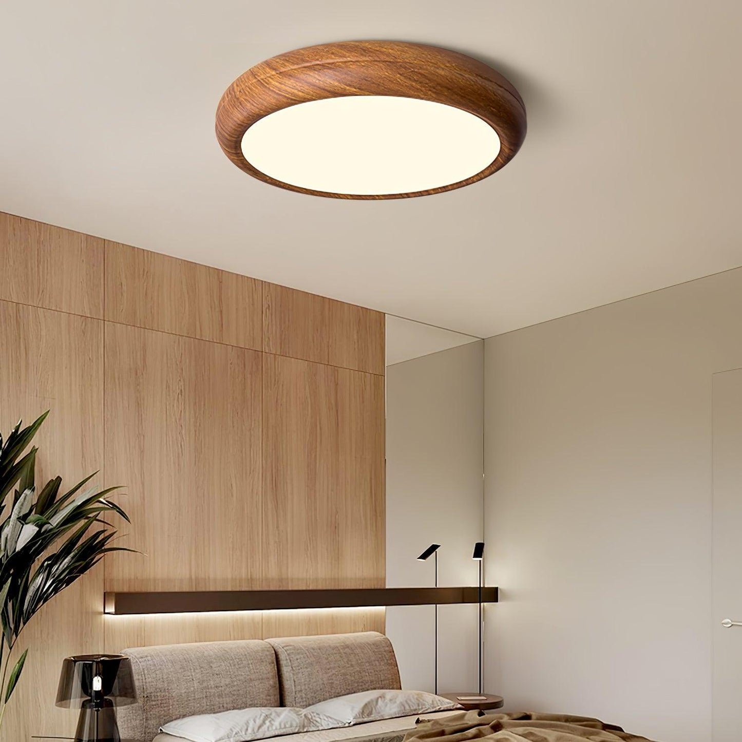 Florven - Giulio Scandinavian Wooden Ceiling Light With LED Lamp