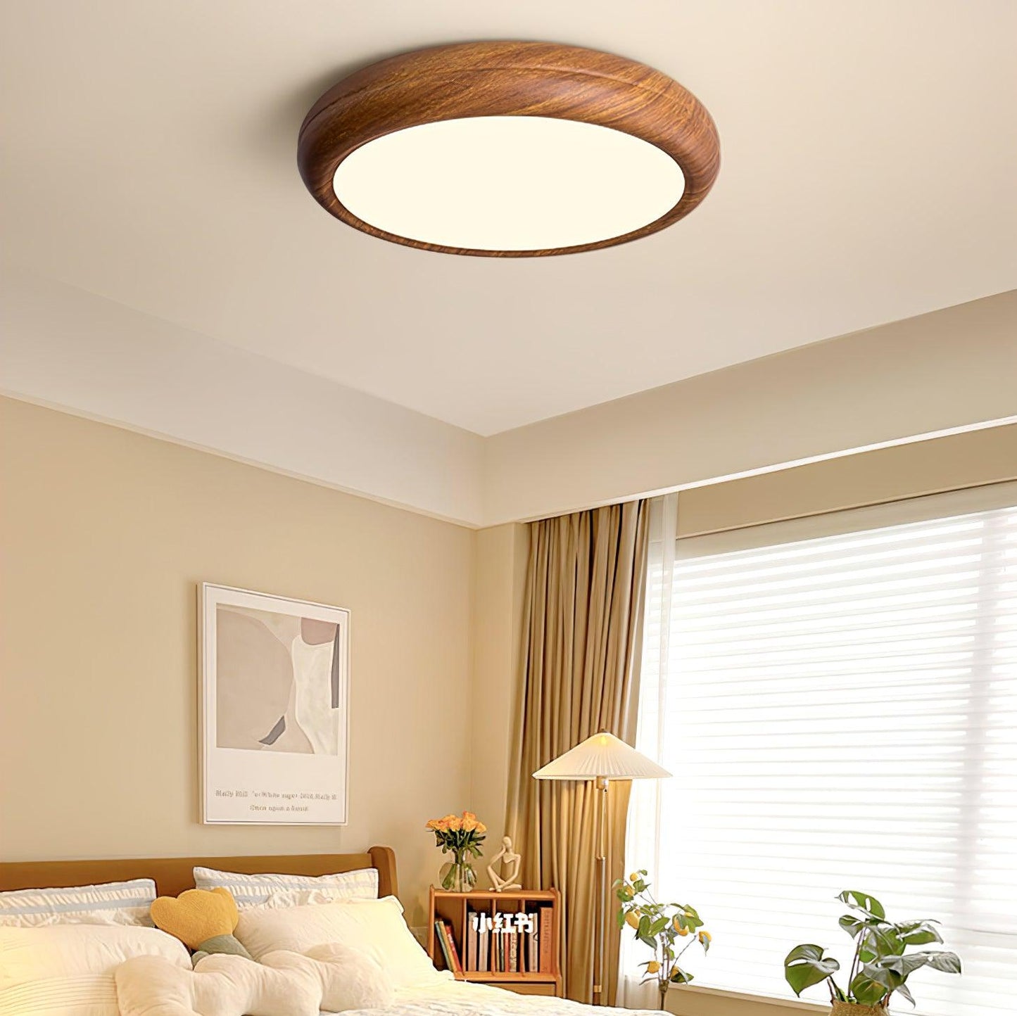 Florven - Giulio Scandinavian Wooden Ceiling Light With LED Lamp