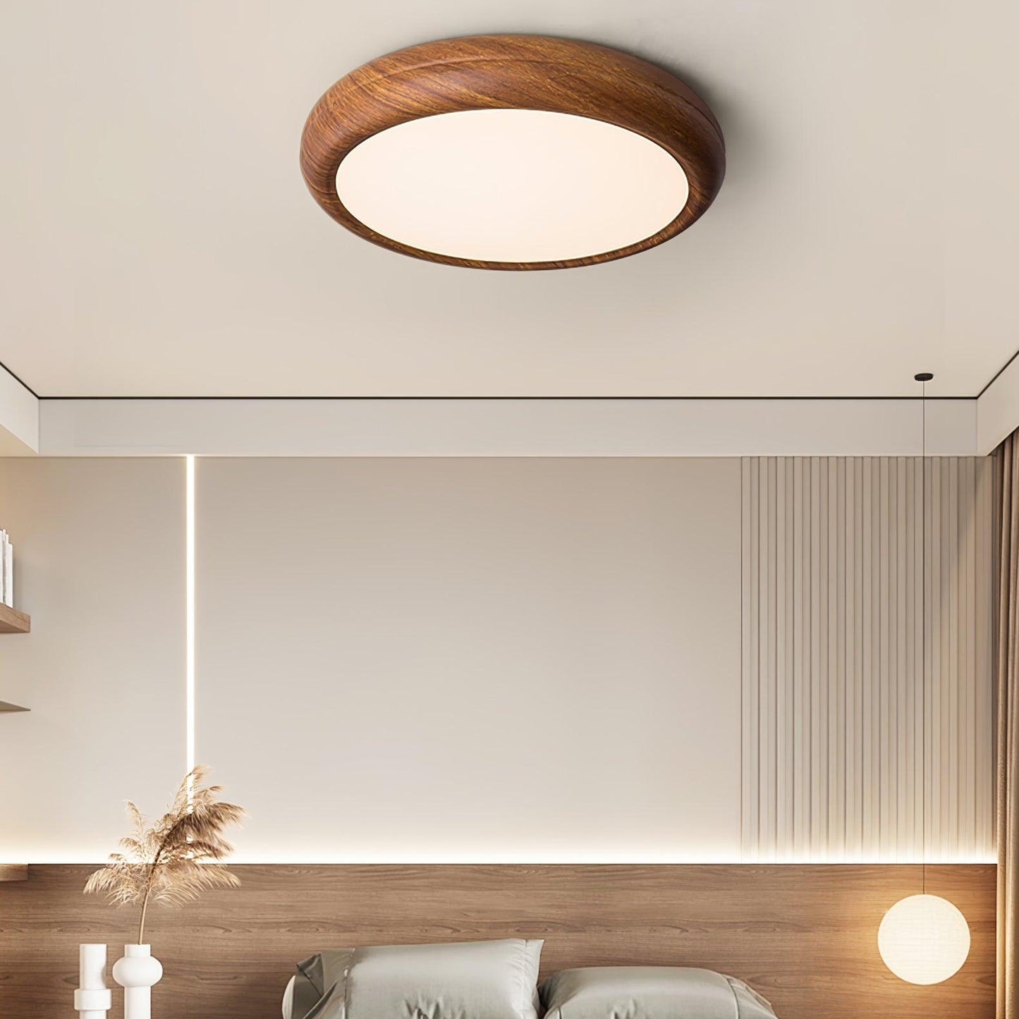Florven - Giulio Scandinavian Wooden Ceiling Light With LED Lamp