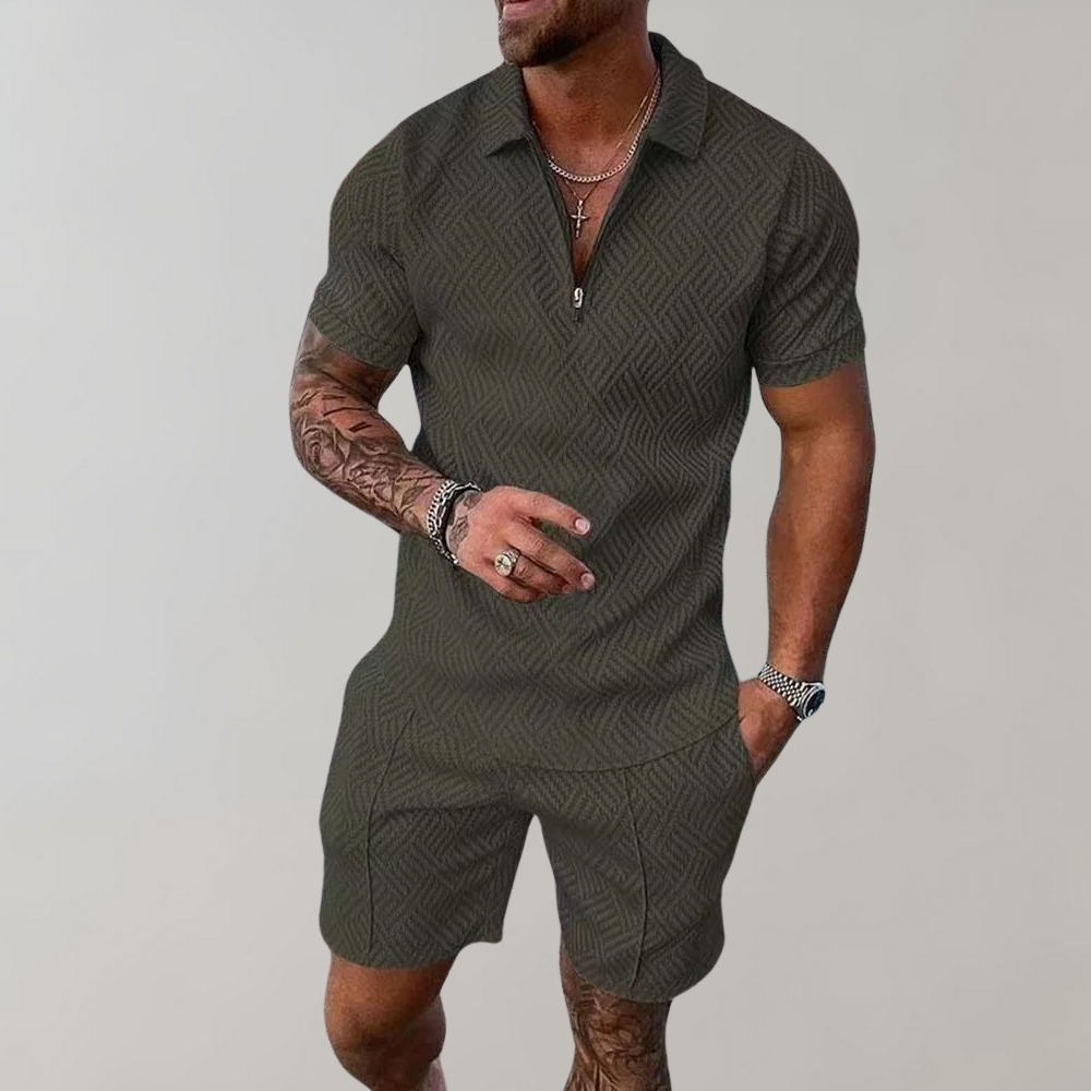 Alex - Stylish Men's Summer Set with Polo Shirt and Shorts
