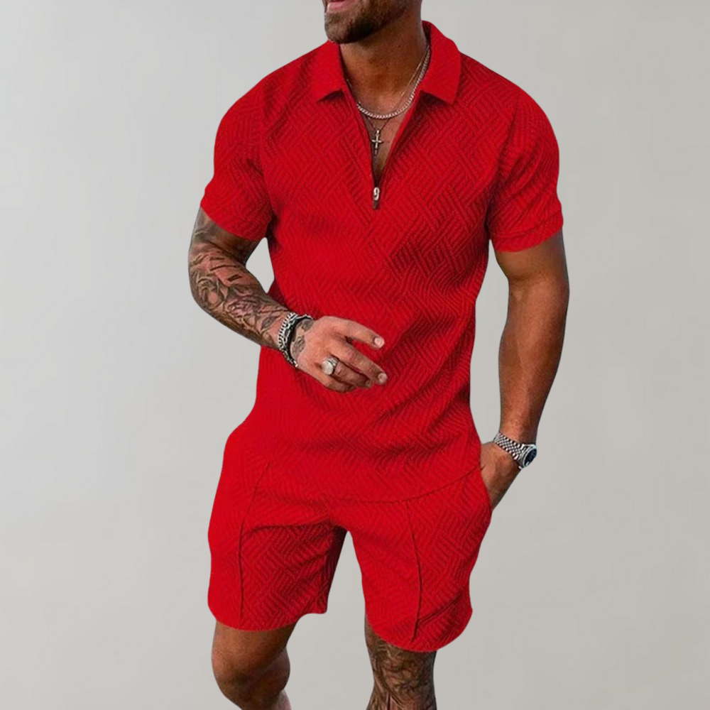 Alex - Stylish Men's Summer Set with Polo Shirt and Shorts